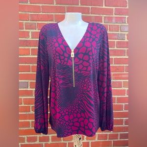 Michael Kors |  Animal print | red and black | cute top size L   ( Mk 15)